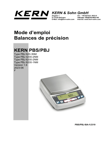 KERN PBS 8200-1M Mode d'emploi | Fixfr