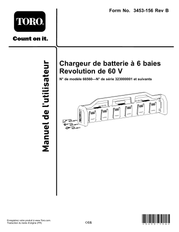 Toro Revolution 60V 6-Pod Battery Charger Misc Manuel utilisateur | Fixfr