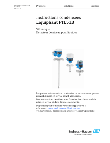 Endres+Hauser KA Liquiphant FTL51B Manuel utilisateur | Fixfr