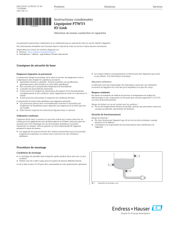 Endres+Hauser KA Liquipoint FTW33 IO-Link Manuel utilisateur | Fixfr