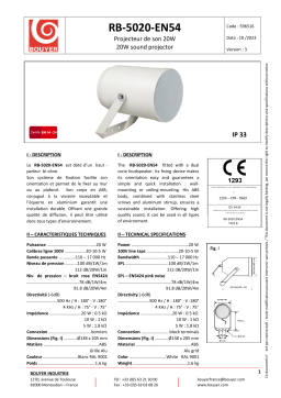 BOUYER RB-5020-EN54 Projecteur de son Une information important