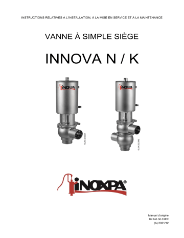 INNOVA N | iNOXPA Divert Single Seat Valve INNOVA K Manuel utilisateur | Fixfr