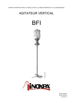 iNOXPA Vertical Agitator BFI Manuel utilisateur