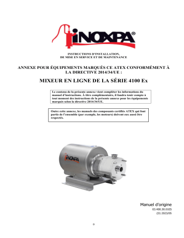 iNOXPA In-line Mixer ME 4100 Manuel utilisateur | Fixfr
