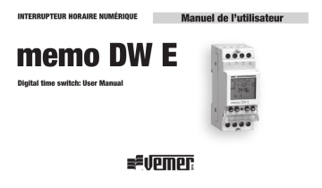 Vemer Memo DW E 12V Digital time switch Manuel utilisateur | Fixfr