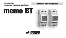 Vemer memo BT2 Time/astronomical switch Manuel utilisateur