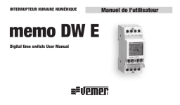 Vemer Memo DW E 24V Digital time switch Manuel utilisateur