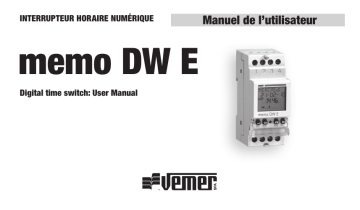 Vemer Memo DW E 24V Digital time switch Manuel utilisateur | Fixfr