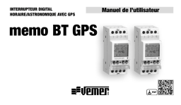 Vemer memo BT2 GPS Time/astronomical switch Manuel utilisateur
