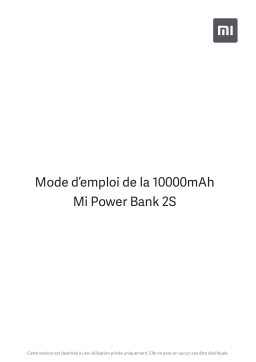 Mi Mi Power Bank 2S Manuel utilisateur