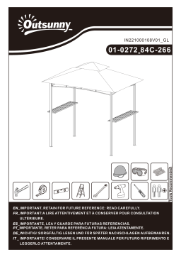 Outsunny 01-0272 8' Patio BBQ Grill Gazebo Canopy Manuel utilisateur