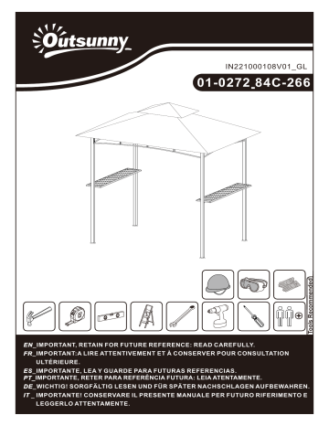 Outsunny 01-0272 8' Patio BBQ Grill Gazebo Canopy Manuel utilisateur | Fixfr