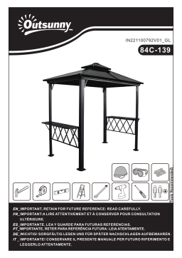 Outsunny 84C-139 Outside Porch BBQ Cooking Pergola Canopy Manuel utilisateur