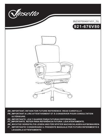 Vinsetto 921-676V80BK High Back Home Office Chair Manuel utilisateur | Fixfr