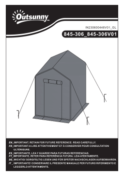 Outsunny 845-306V01 47.25" x 73.25" x 74.25" Walk-in Greenhouse Manuel utilisateur