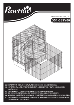 PawHut D51-389V00BK Small Animal Cage Manuel utilisateur