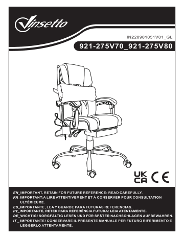 921-275V80BK | Vinsetto 921-275V80BN High Back Vibration Massage Office Chair Manuel utilisateur | Fixfr