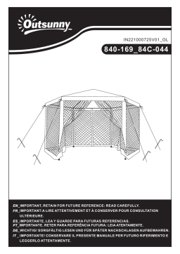 Outsunny 84C-044BU 13ft x 13ft Outdoor Party Tent Hexagon Sun Shelter Canopy Manuel utilisateur