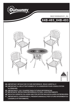 Outsunny 84B-493 5 Pieces Outdoor Furniture Dining Set Manuel utilisateur