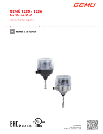 1235 | Gemu 1236 Electrical position indicator Mode d'emploi | Fixfr