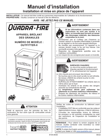 Quadra-Fire Outfitter II Pellet Stove Installation manuel | Fixfr