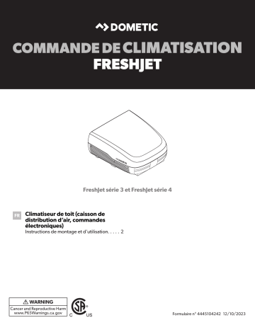 Dometic FreshJet3, FreshJet4 Air Distribution Box Mode d'emploi | Fixfr