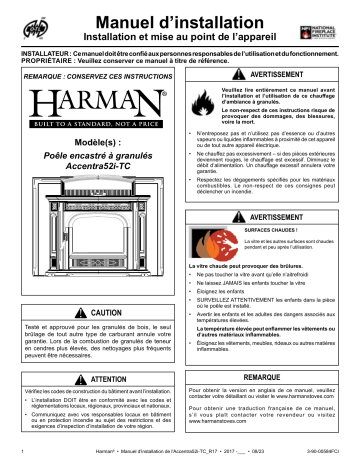 Harman Accentra52i-TC Pellet Insert Installation manuel | Fixfr