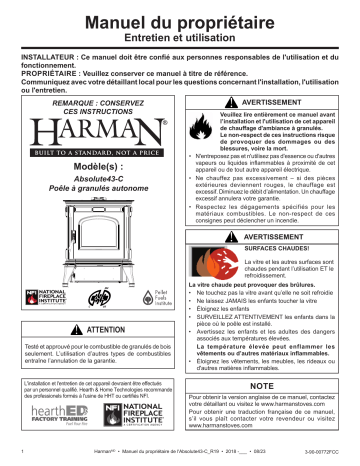 Manuel du propriétaire Harman Absolute43-C : Guide d'utilisation et d'entretien | Fixfr