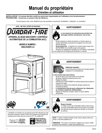 Quadra-Fire Discovery I Wood Stove Manuel du propriétaire | Fixfr