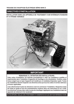 Guide d'installation de la trousse de chauffage électrique Gibson H8HK