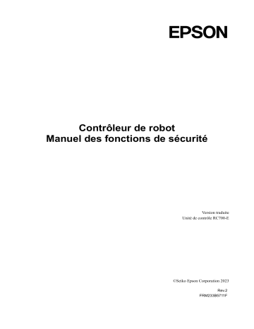 RC700E Controller | GX8B SCARA Robots | Epson GX4B SCARA Robots Manuel utilisateur | Fixfr