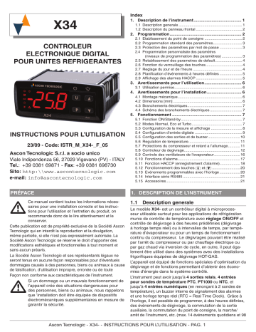 Manuel du propriétaire Ascon tecnologic X34 - Télécharger PDF | Fixfr