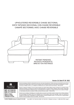 Hillsdale Furniture York Upholstered Chaise Sectional Manuel du propriétaire