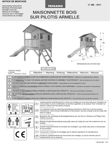 Amca ARMELLEP Manuel utilisateur - Maisonnette en bois sur pilotis | Fixfr