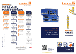 KVM-TEC V130722 Masterflex single fiber Guide d'installation