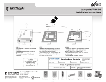 Manuel d'installation RX-DB - CAMDEN DOOR CONTROLS | Fixfr