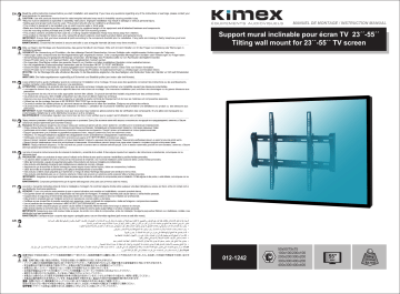 Manuel d'utilisation Kimex 012-1242 - Support Mural Inclinable | Fixfr