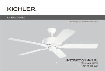 Manuel d'utilisation Kichler 330018MWH - Ventilateur de plafond | Fixfr