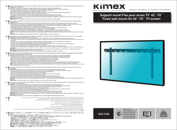 Kimex 012-1144 Manuel utilisateur - Support mural pour TV | Fixfr
