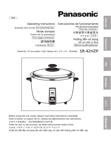 Manuel d'utilisation Panasonic SR42_QY00A5402_ENG_FREccc | Fixfr