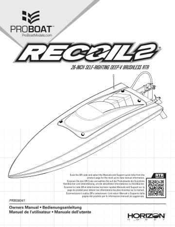 Manuel du propriétaire ProBoat PRB08041 26-INCH SELF-RIGHTING DEEP-V BRUSHLESS RTR | Fixfr