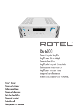 Manuel d'utilisation Rotel RA-6000 Stereo Integrated Amplifier
