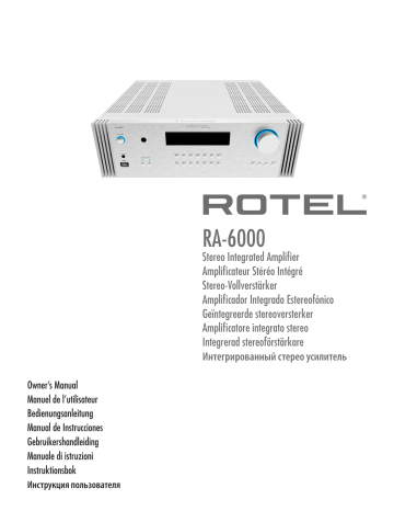 Manuel d'utilisation Rotel RA-6000 Stereo Integrated Amplifier | Fixfr