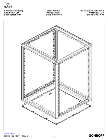 nVent 60630 Manuel utilisateur - Plaque de base IP55 | Fixfr