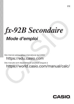 Manuel utilisateur Casio fx-92B Secondaire