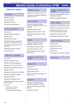 Casio 5708 Manuel utilisateur - Guide complet