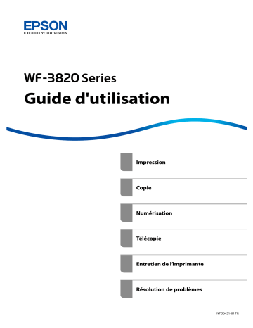 Epson WF-3820 Manuel utilisateur - Guide complet | Fixfr