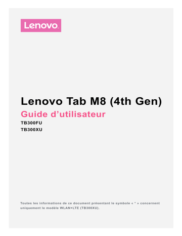 Manuel utilisateur Lenovo Tab M8 4eme Génération | Fixfr