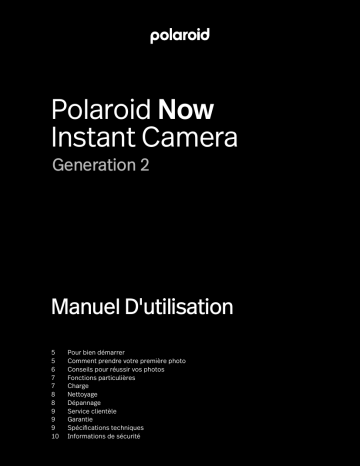 Manuel utilisateur Polaroid Now Génération 2 | Fixfr