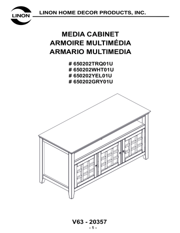 Linon Largo Media Cabinet Manuel Utilisateur | Fixfr